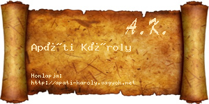 Apáti Károly névjegykártya